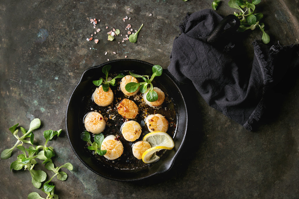 Pan Seared Scallops w/ Lemon-Rosemary Butter – SlimGenics-Direct